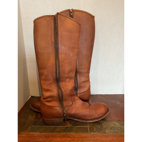 Frye - Melissa - Riding/Moto Boots - Cognac Tan -8B - Picture 10 of 13